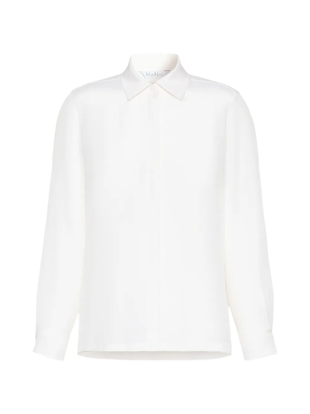 Max Mara concealed-button silk shirt - White