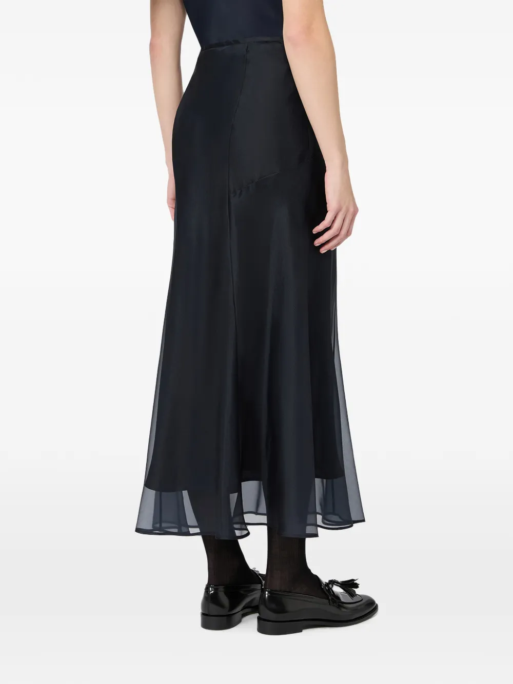 Max Mara Flared midi-rok met doorzichtig vlak Zwart