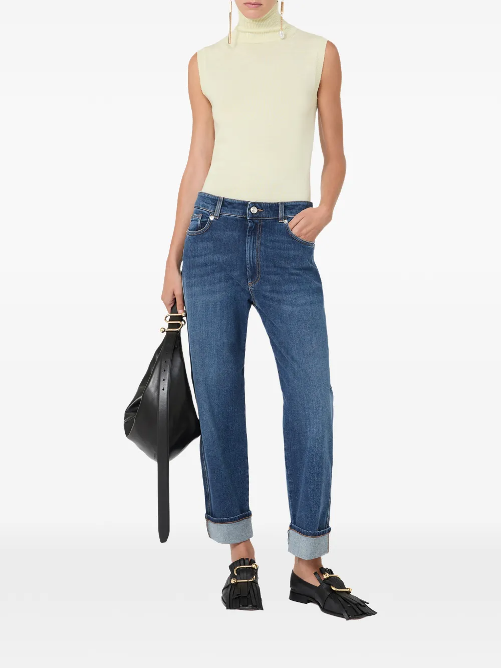 Sportmax Jeans met omgeslagen pijpen Blauw