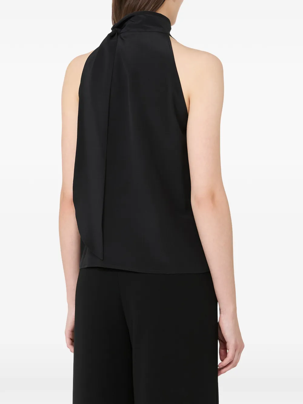 Max Mara Mouwloze top met strik Zwart