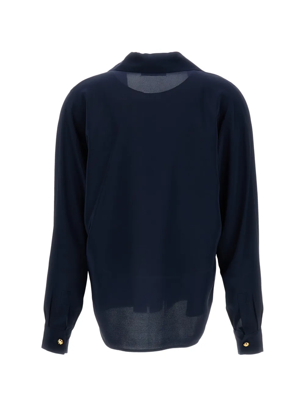 Max Mara Zijden poloshirt met knoopsluiting Blauw
