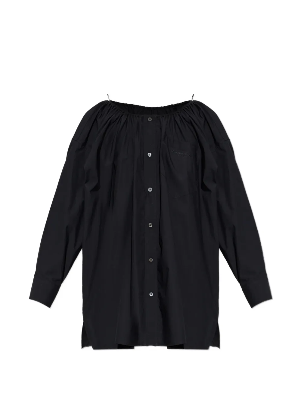 Alexander Wang off-shoulder button-up mini dress - Nero
