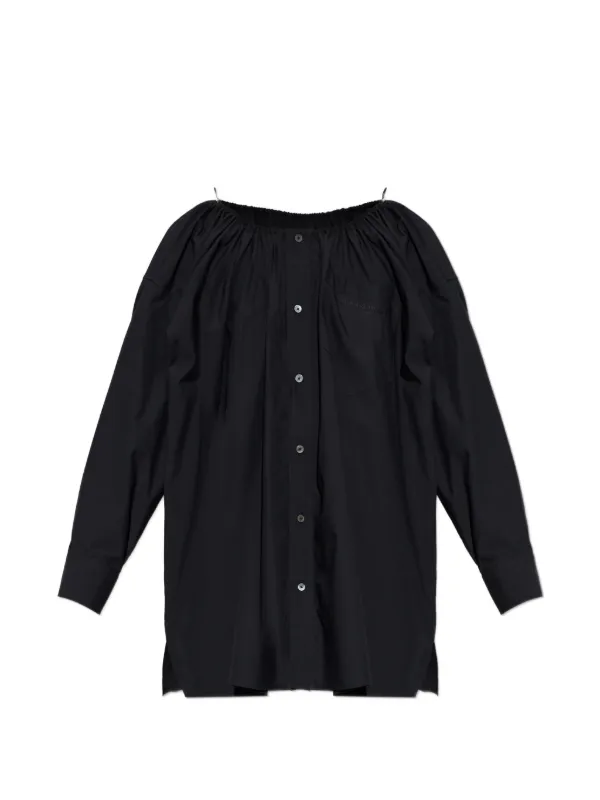 alexander wang off shoulder shirt dress T By Alexander Wang - Off-Shoulder Shirt Dress With Inner Tank