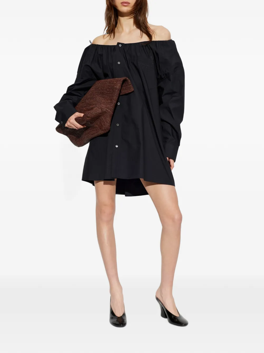 Alexander Wang Off-shoulder mini-jurk Zwart