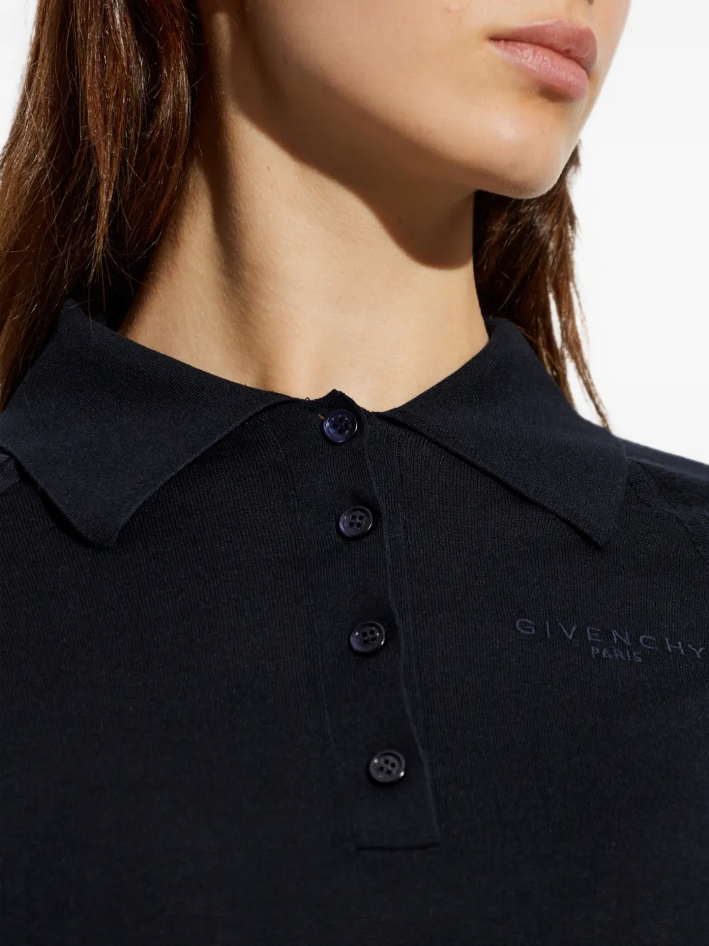 Givenchy Katoenen en zijden polotop Blauw