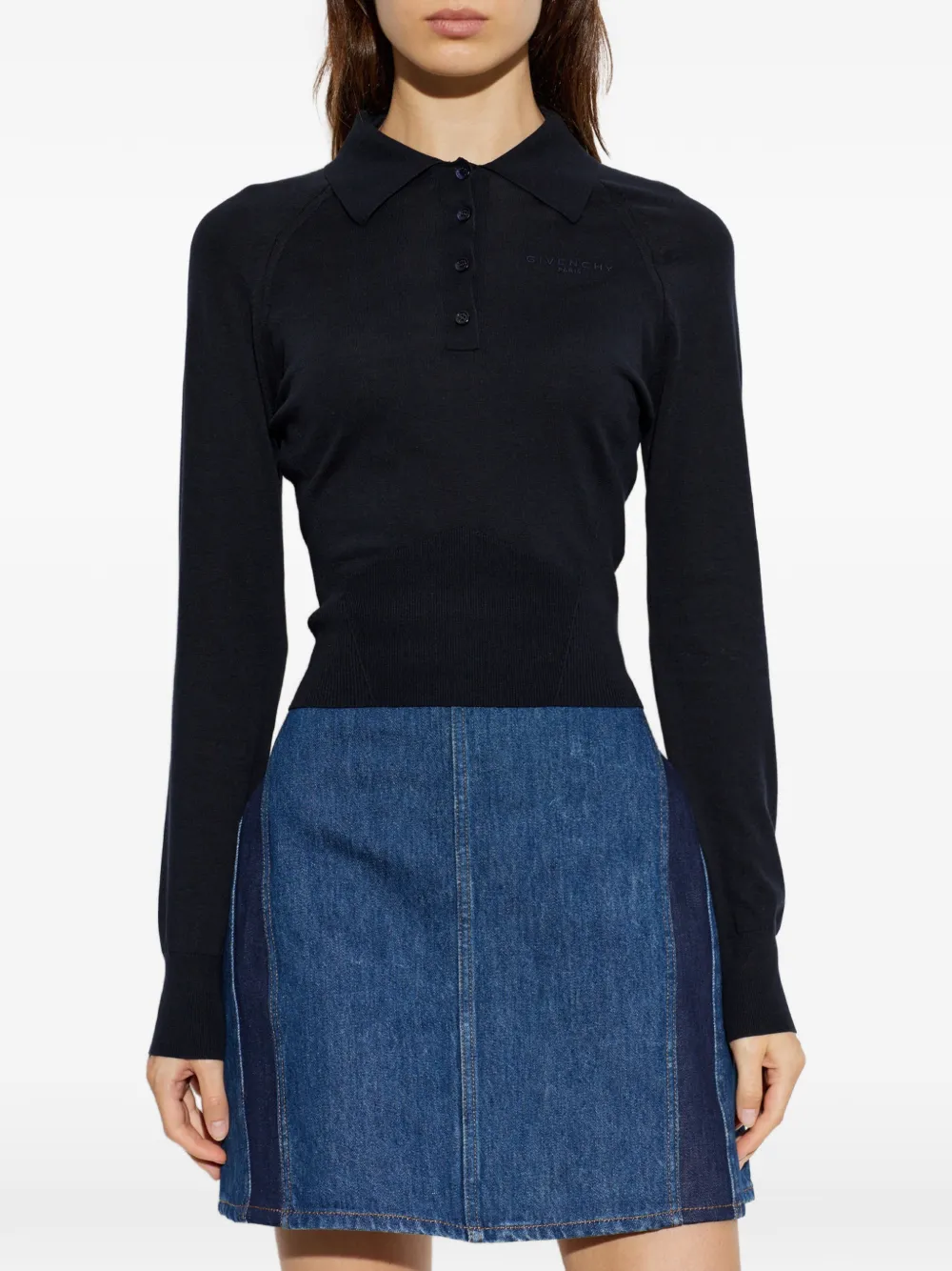 Givenchy Katoenen en zijden polotop Blauw