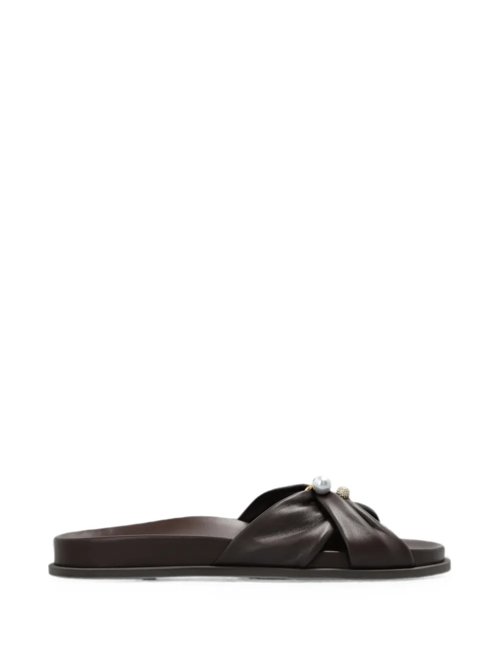 Jimmy Choo Rafi pearl-embellished leather sandals Bruin
