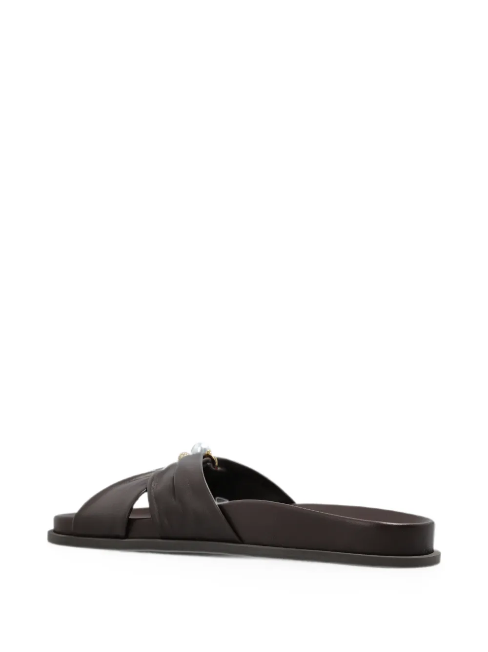 Jimmy Choo Rafi pearl-embellished leather sandals Bruin