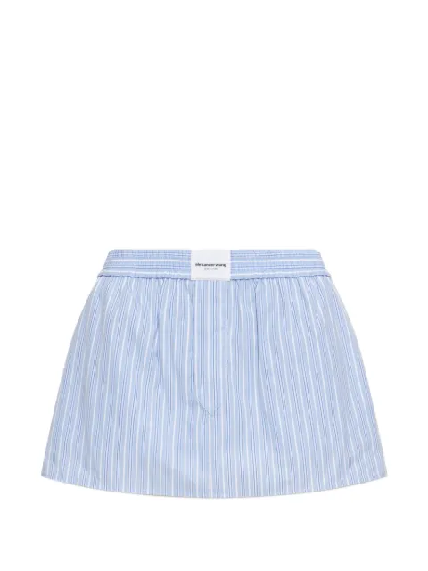 Alexander Wang vertical-stripe logo-patch mini skirt