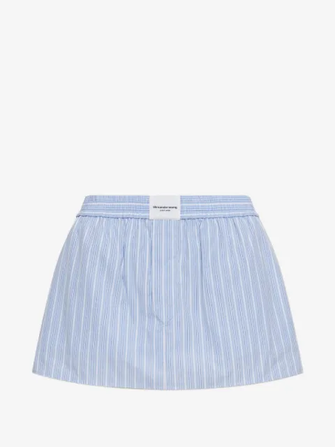 Alexander Wang vertical-stripe logo-patch mini skirt