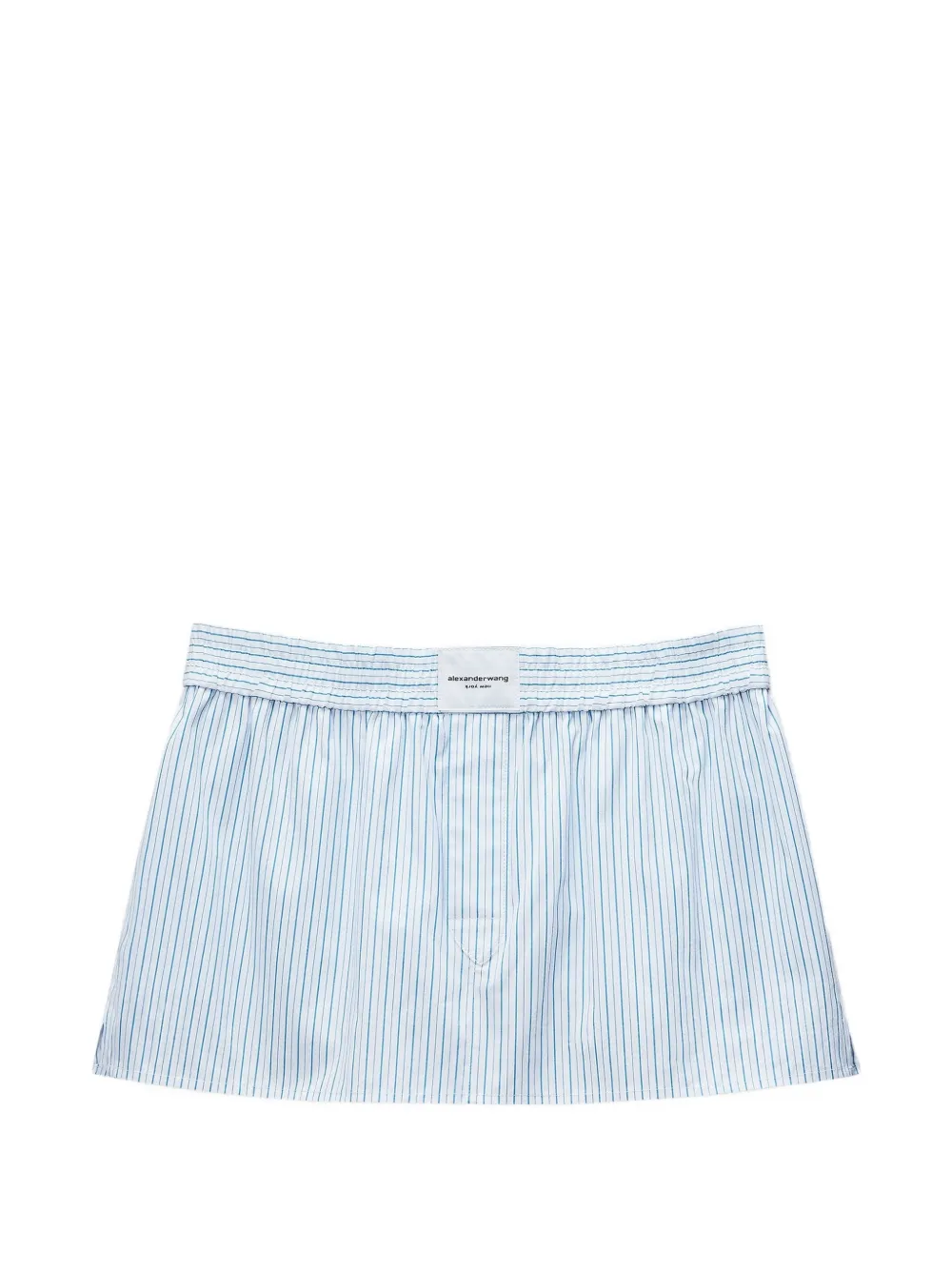 Alexander Wang Mini-rok met logo-patch en verticale streep Blauw