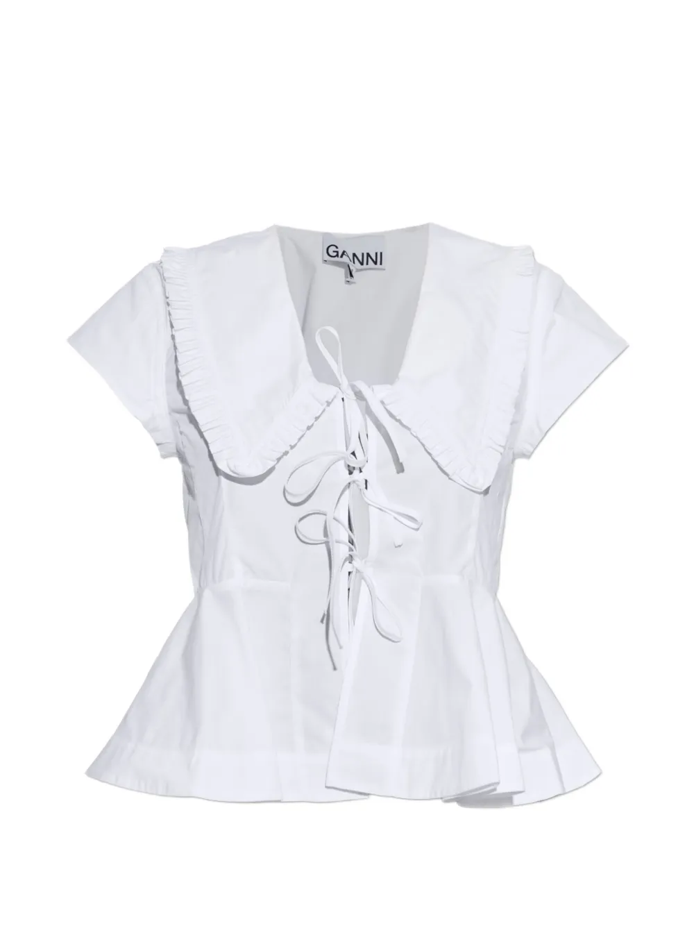 GANNI Blusa con ruches - Bianco