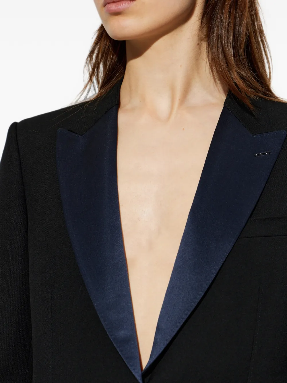 TOM FORD Wollen blazer met puntige revers Zwart
