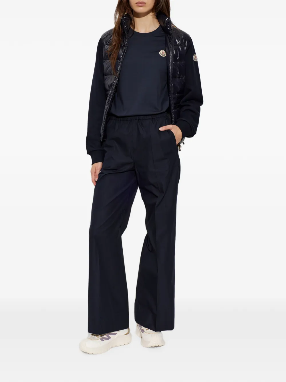 Moncler Drie T-shirts met logo-patch Blauw
