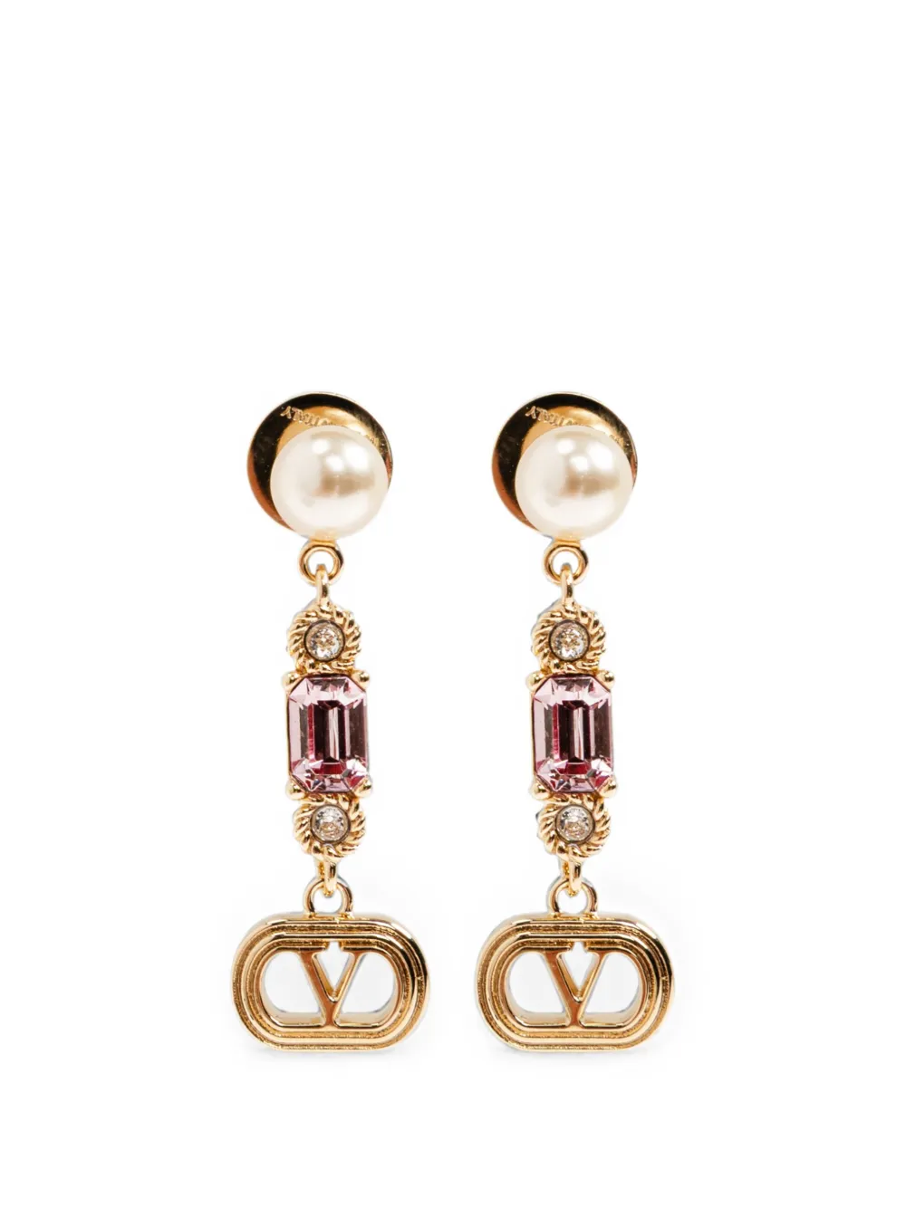 Valentino Garavani Orecchini VLogo Signature con cristalli - Oro