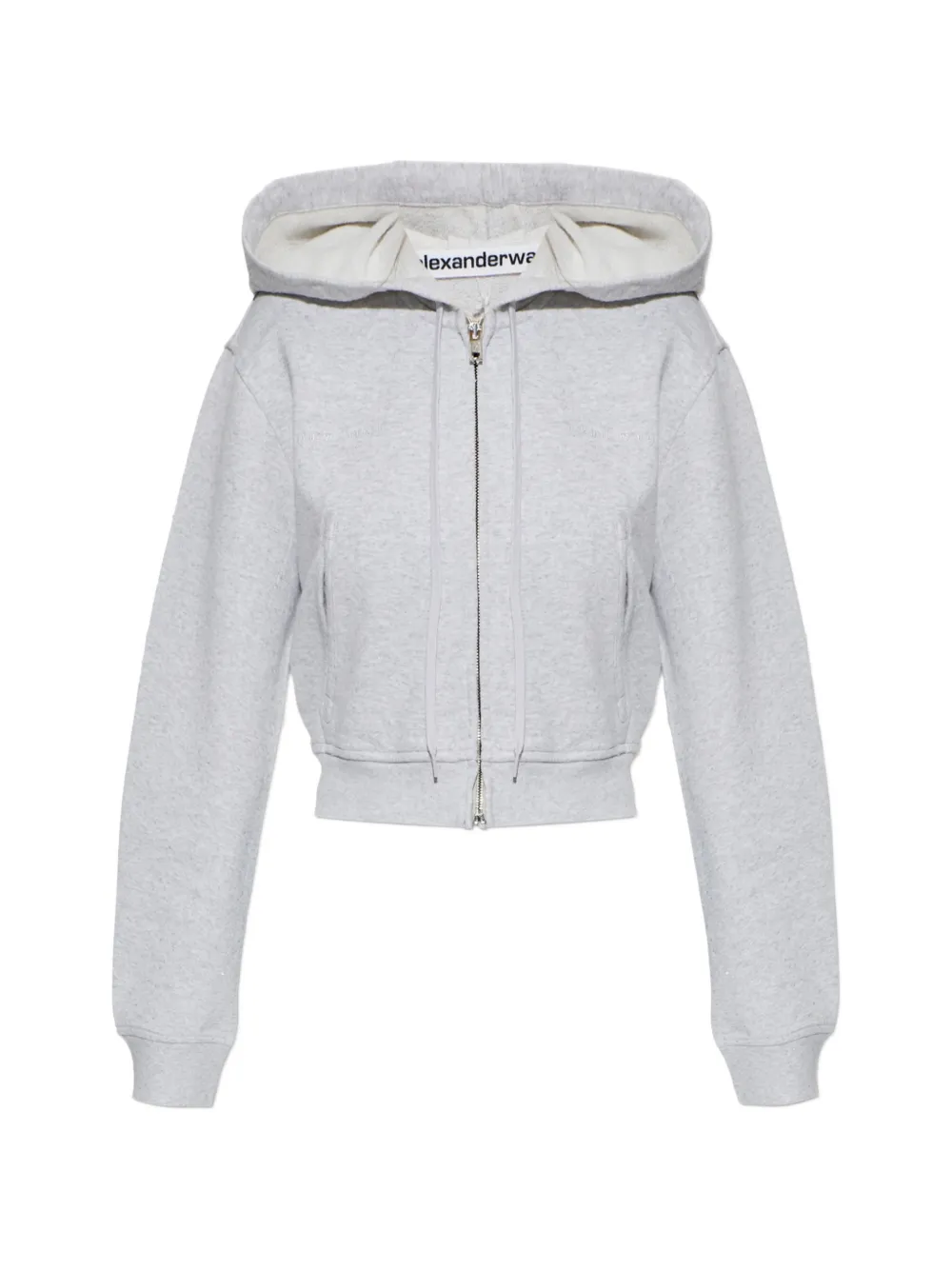 Alexander Wang zip-up cropped hoodie - Grigio