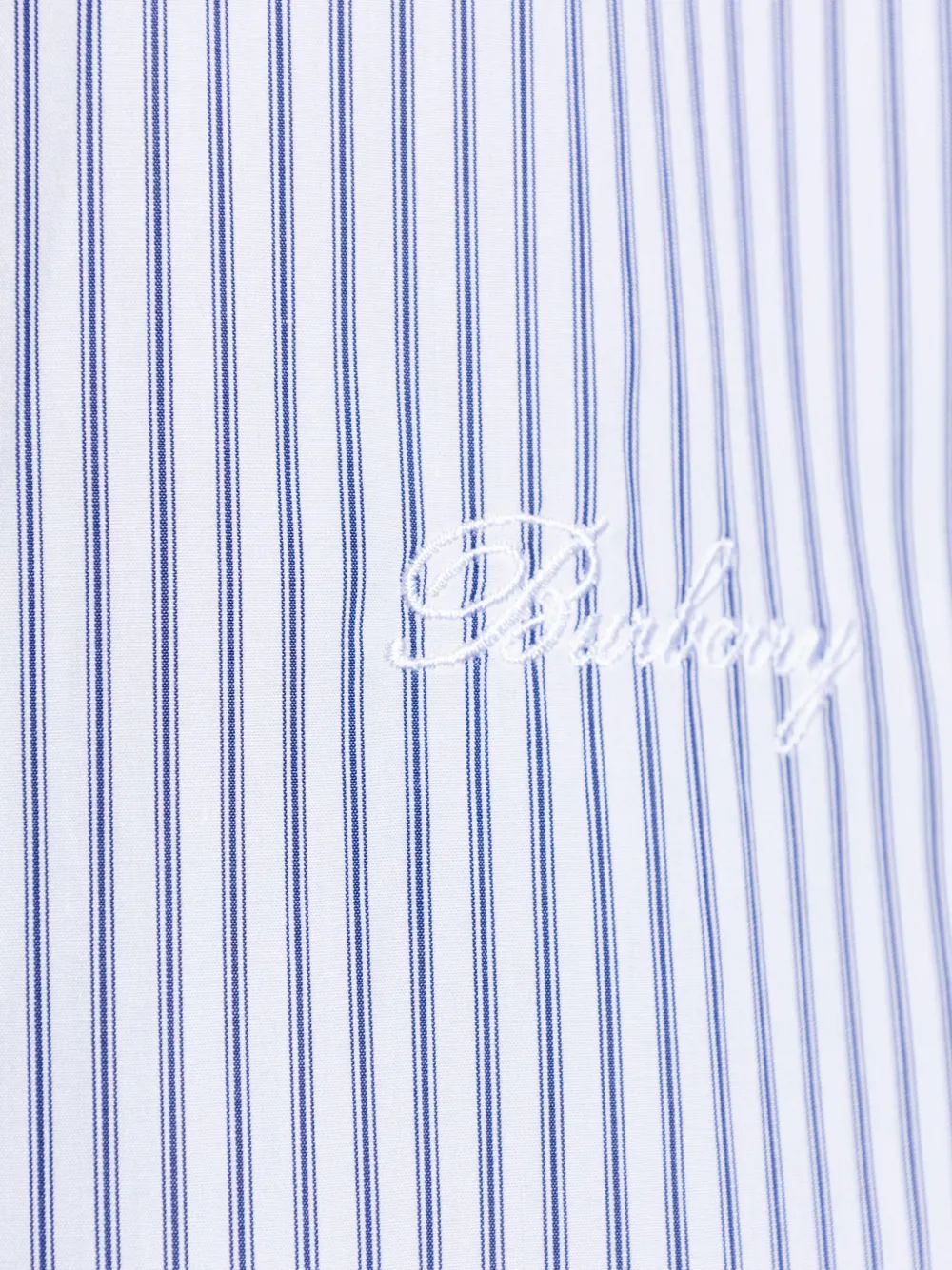 Burberry Overhemd met geborduurd logo en verticale streep Wit