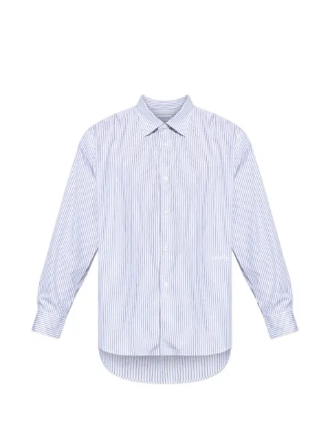 Burberry vertical-stripe logo-embroidered shirt
