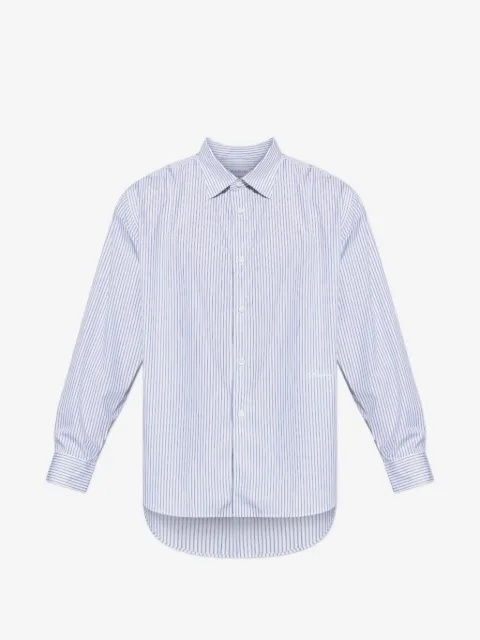 Burberry vertical-stripe logo-embroidered shirt