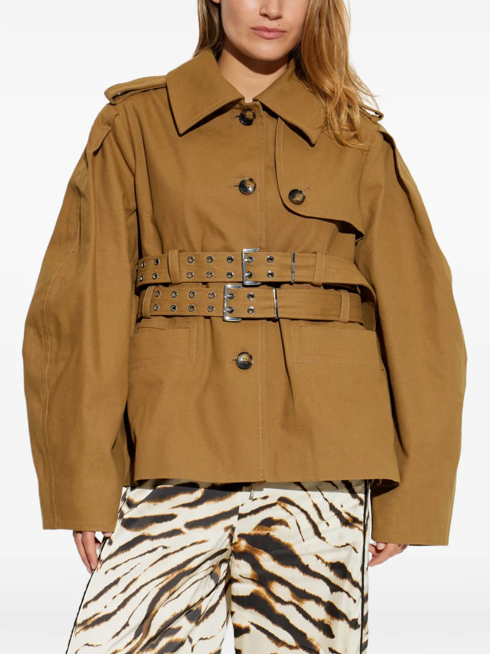 GANNI Jack van beige canvas Bruin
