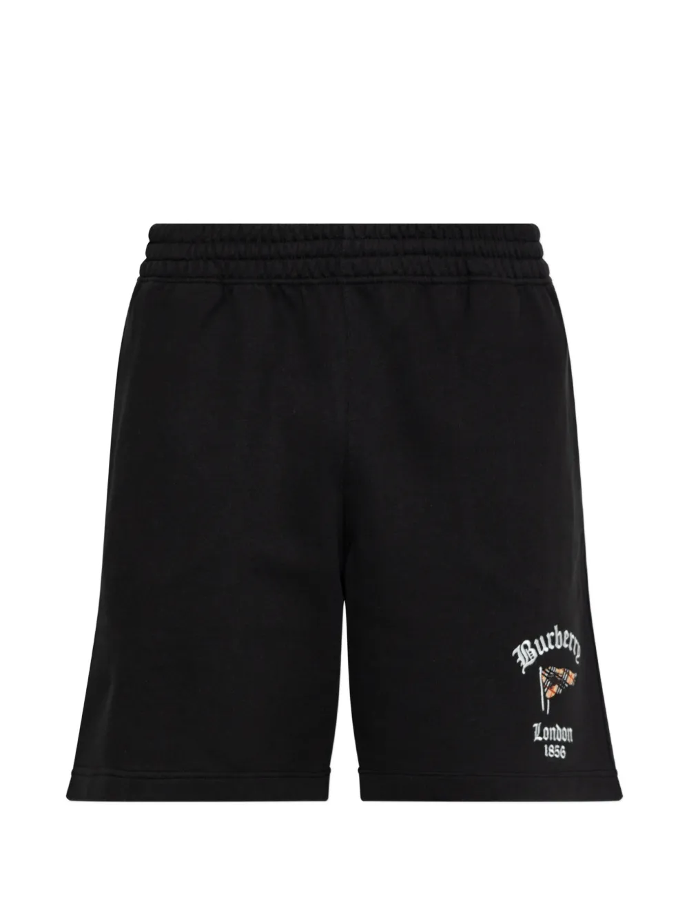 Burberry logo-embroidered cotton shorts - Nero