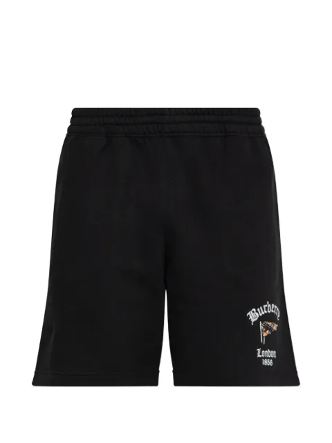 Burberry logo-embroidered cotton shorts