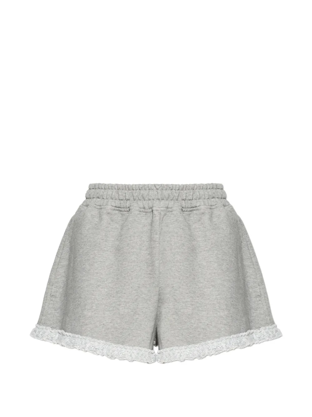 GANNI lace-trim cotton shorts - Grigio
