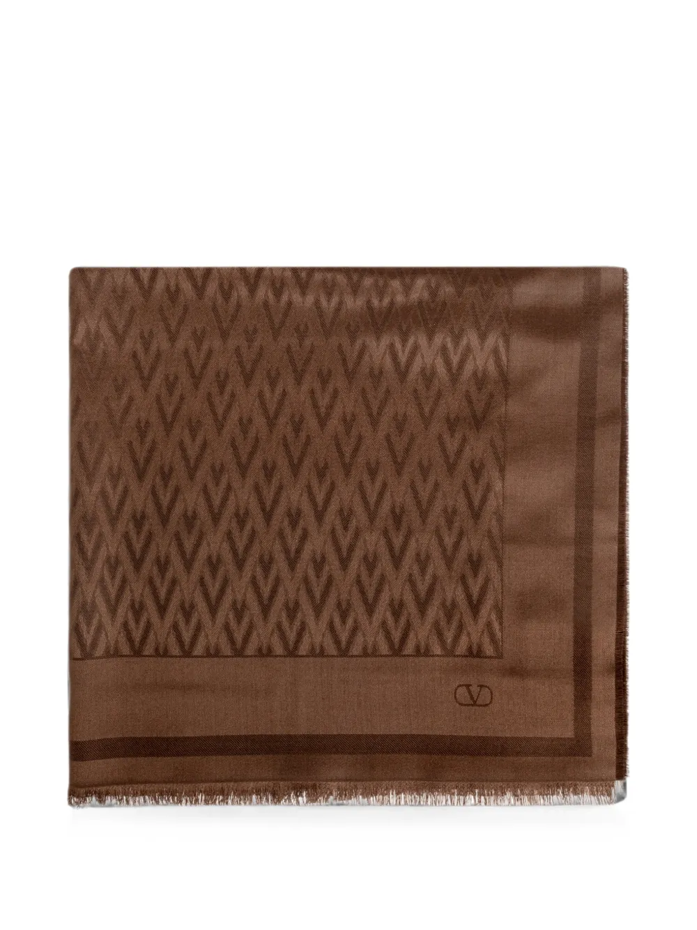 Valentino Garavani VLogo jacquard scarf - Marrone
