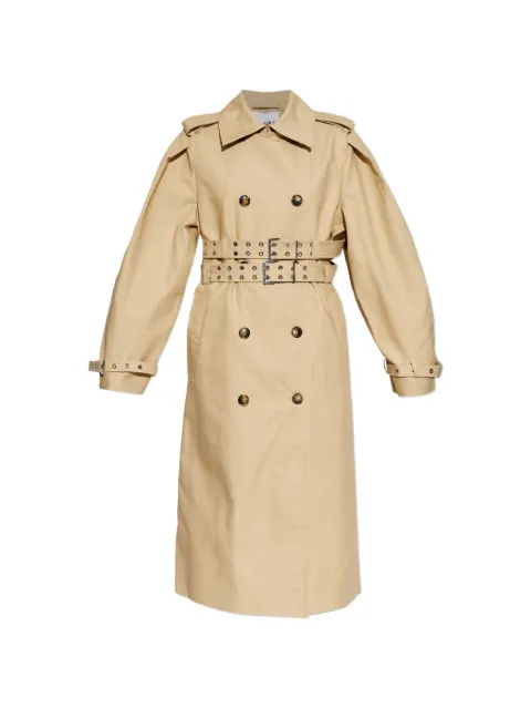 GANNI double-breasted belted trench coat