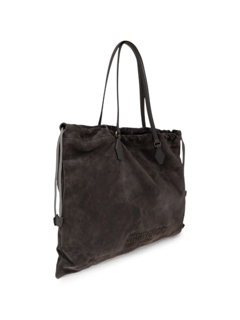 Jimmy Choo Suède shopper met trekkoord Grijs