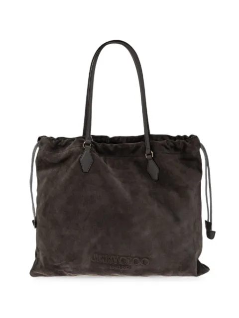 Jimmy Choo drawstring suede tote bag
