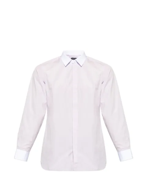 TOM FORD contrast-collar concealed-fastening shirt