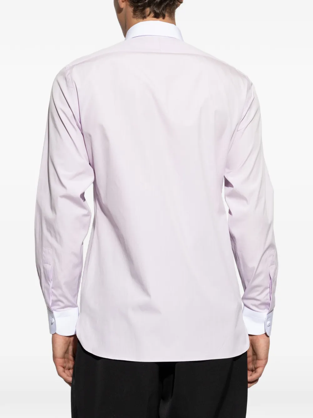 TOM FORD Overhemd met contrasterende kraag en verborgen sluiting Roze