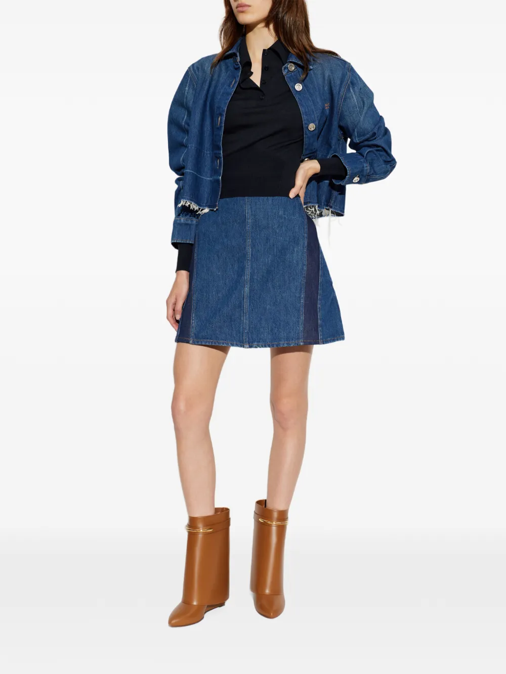 Givenchy panelled A-line mini skirt - Blu