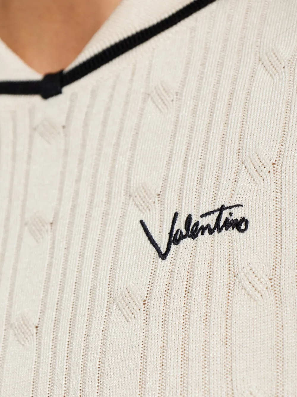 Valentino Garavani Top met geborduurd logo Beige