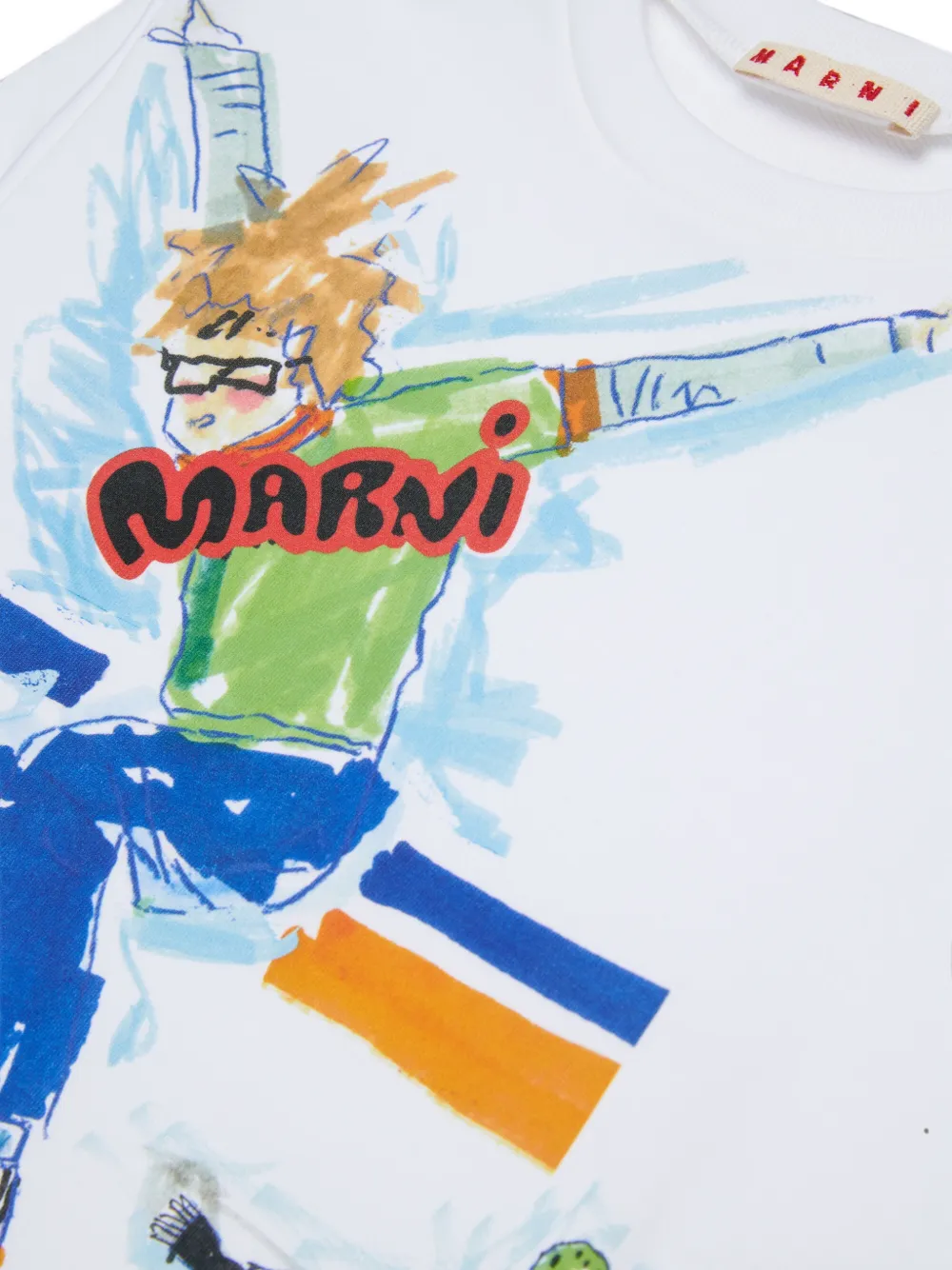 Marni Kids Sweater met grafische print Wit