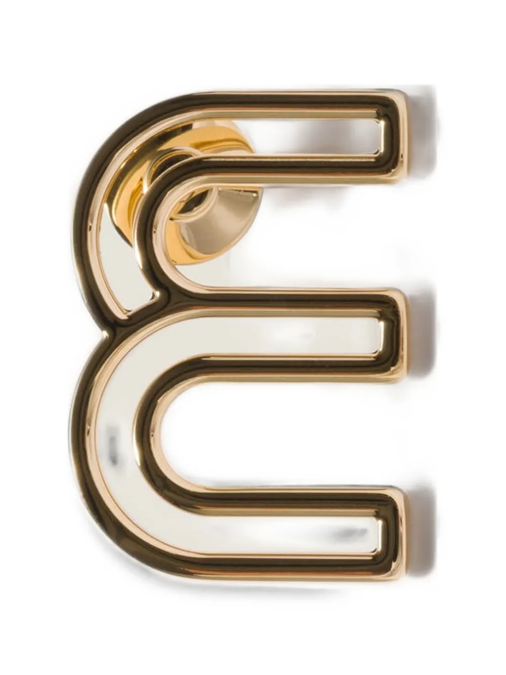Miu Miu Metal Logo Brooch In Gold