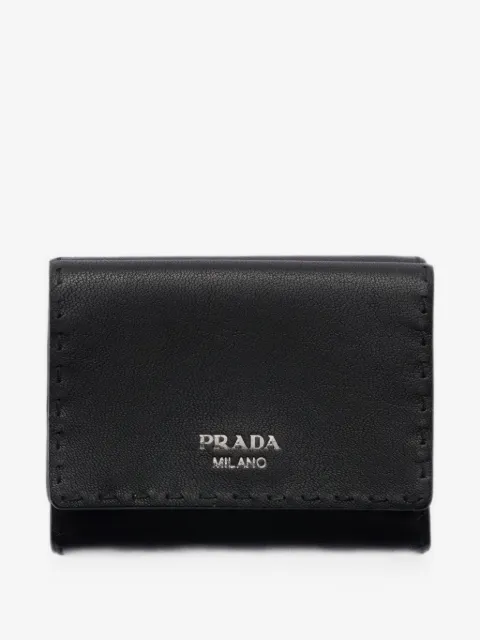 Prada small antiqued leather wallet