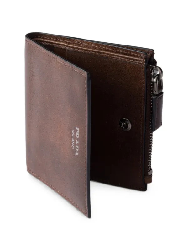 Prada Small Leather Wallet | Brown | FARFETCH