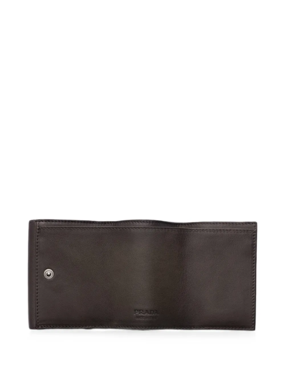Prada Kleine leren portemonnee Grijs