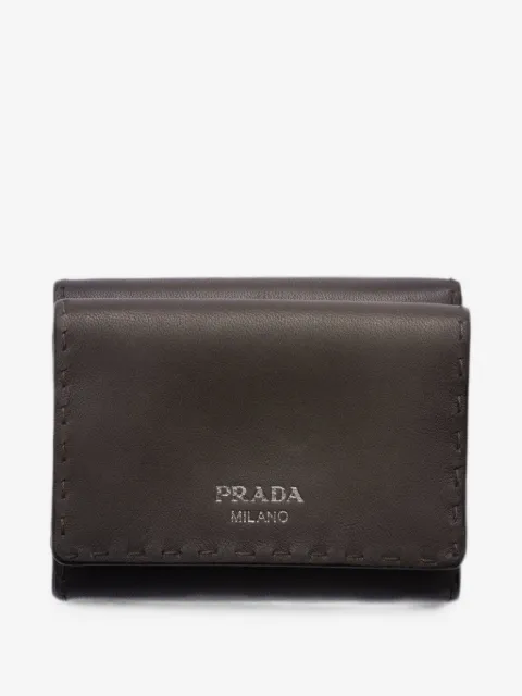 Prada small antiqued leather wallet