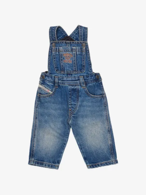 Diesel Kids blue denim dungarees