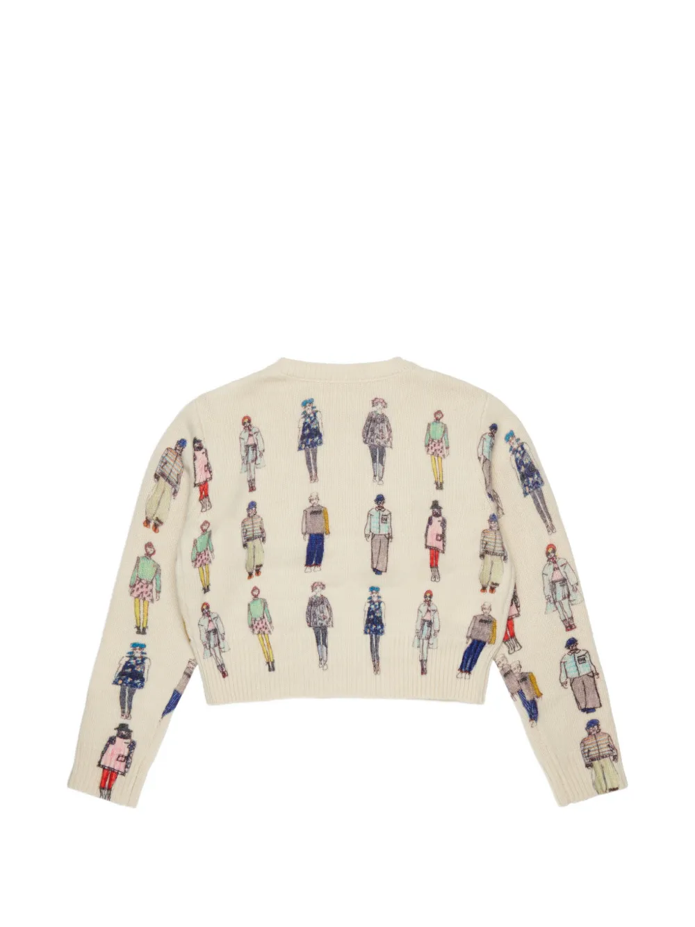 Marni Kids Trui met geborduurd logo en grafische print Beige