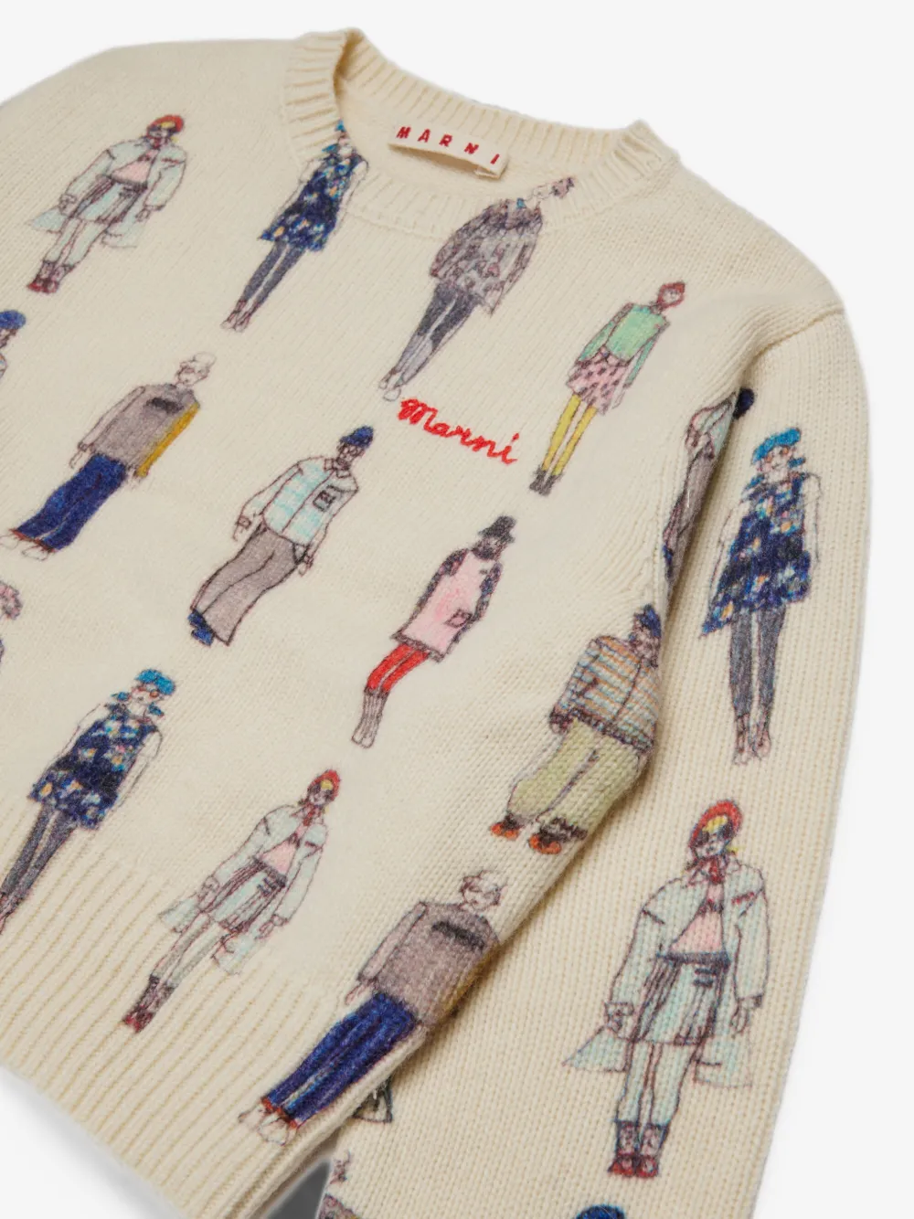 Marni Kids 그래픽 프린트 로고 자수 맨투맨