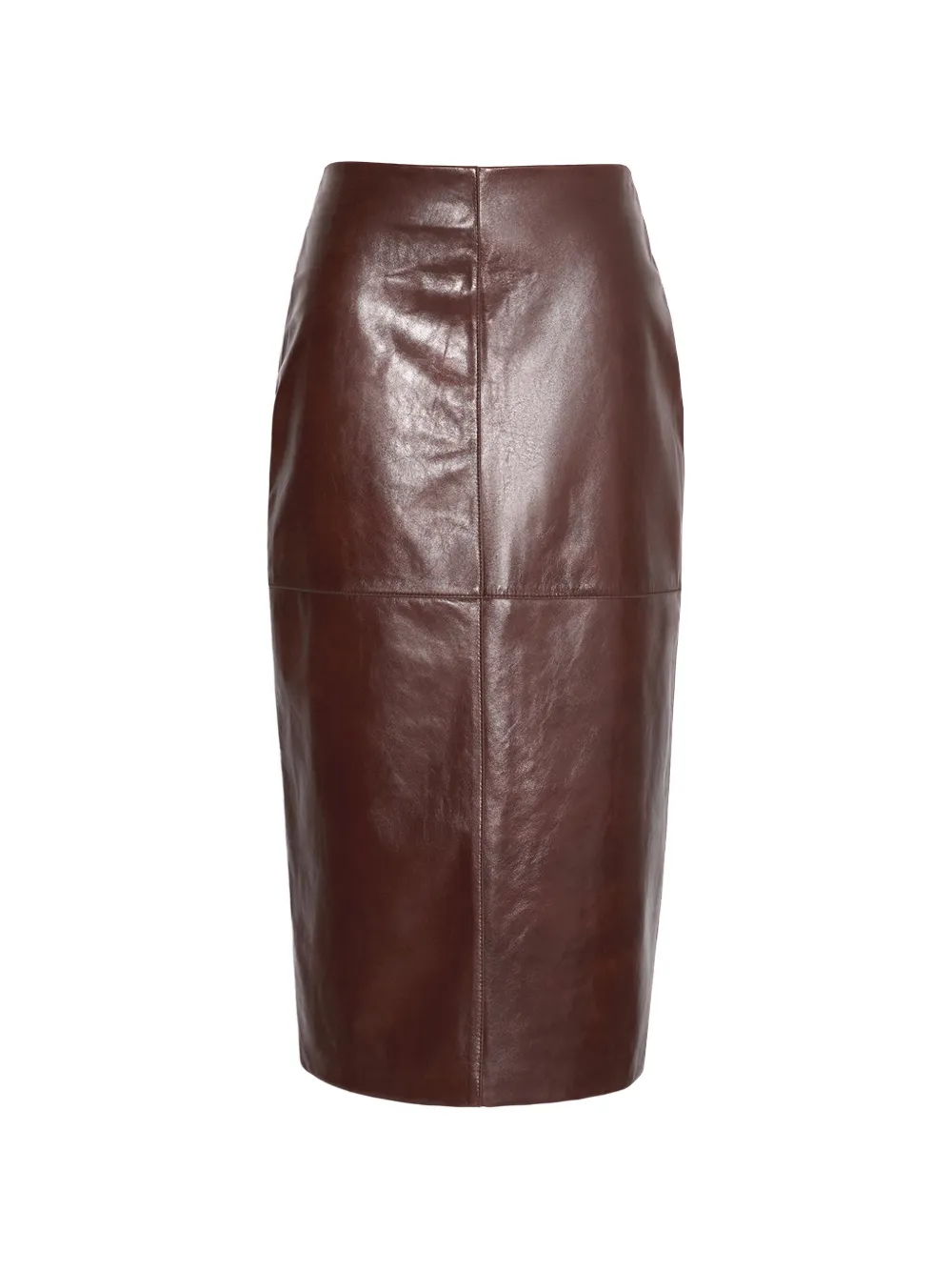 Sportmax Midi-rok met leren vlakken Bruin