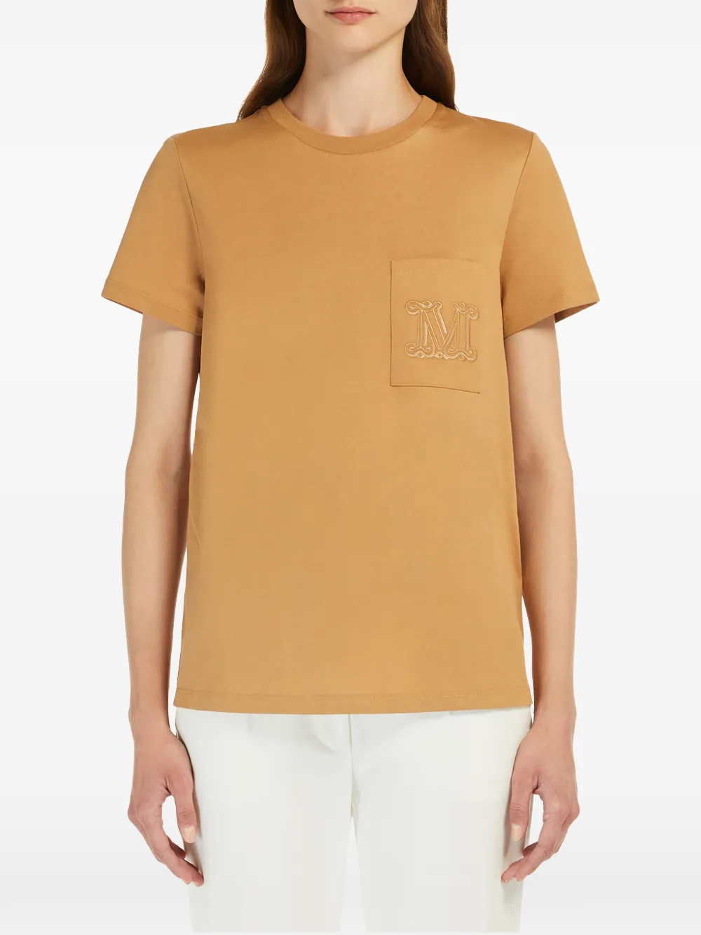 Max Mara T-shirt met geborduurd logo Oranje