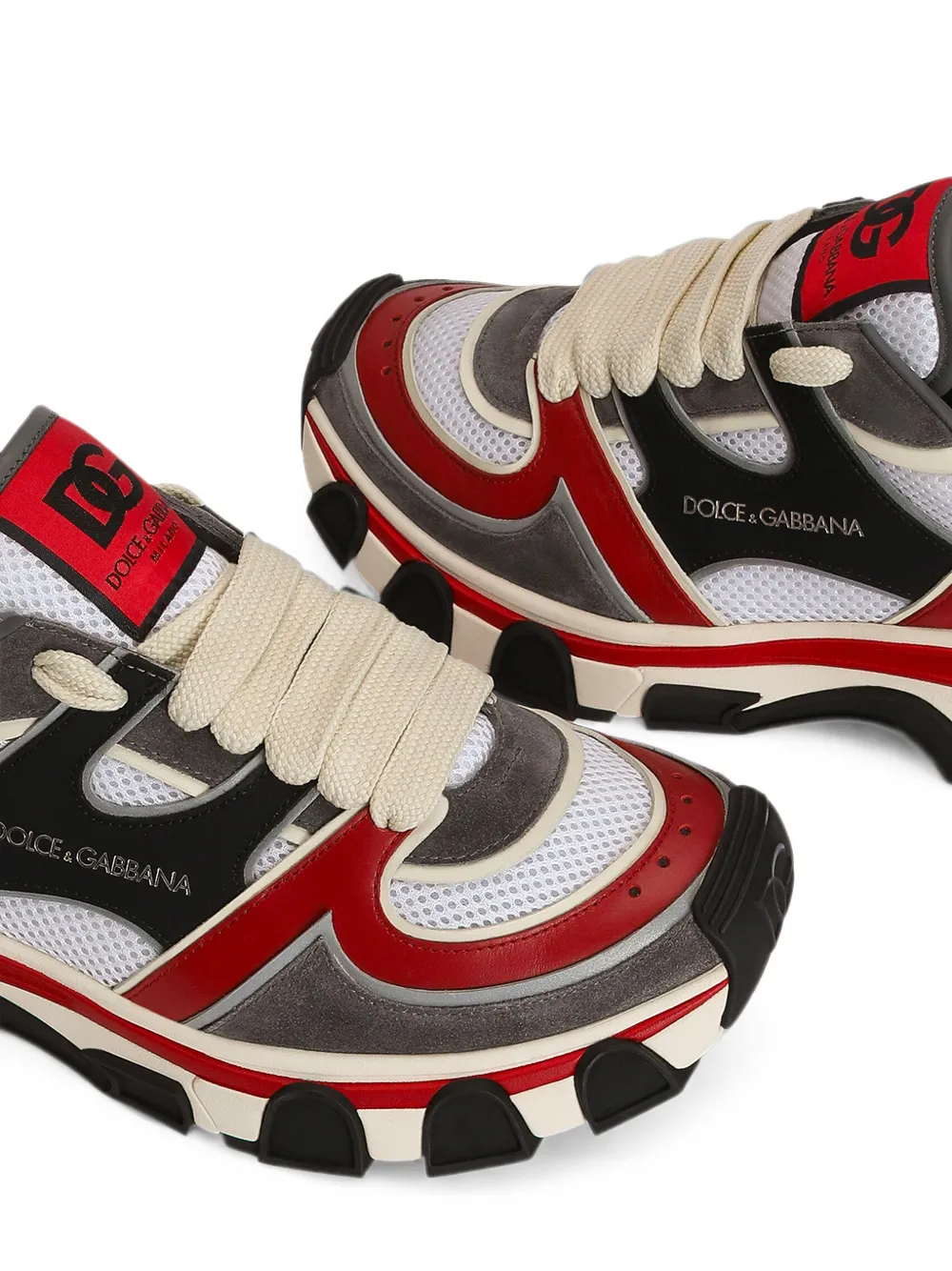 Dolce & Gabbana Low-top sneakers met mesh Grijs