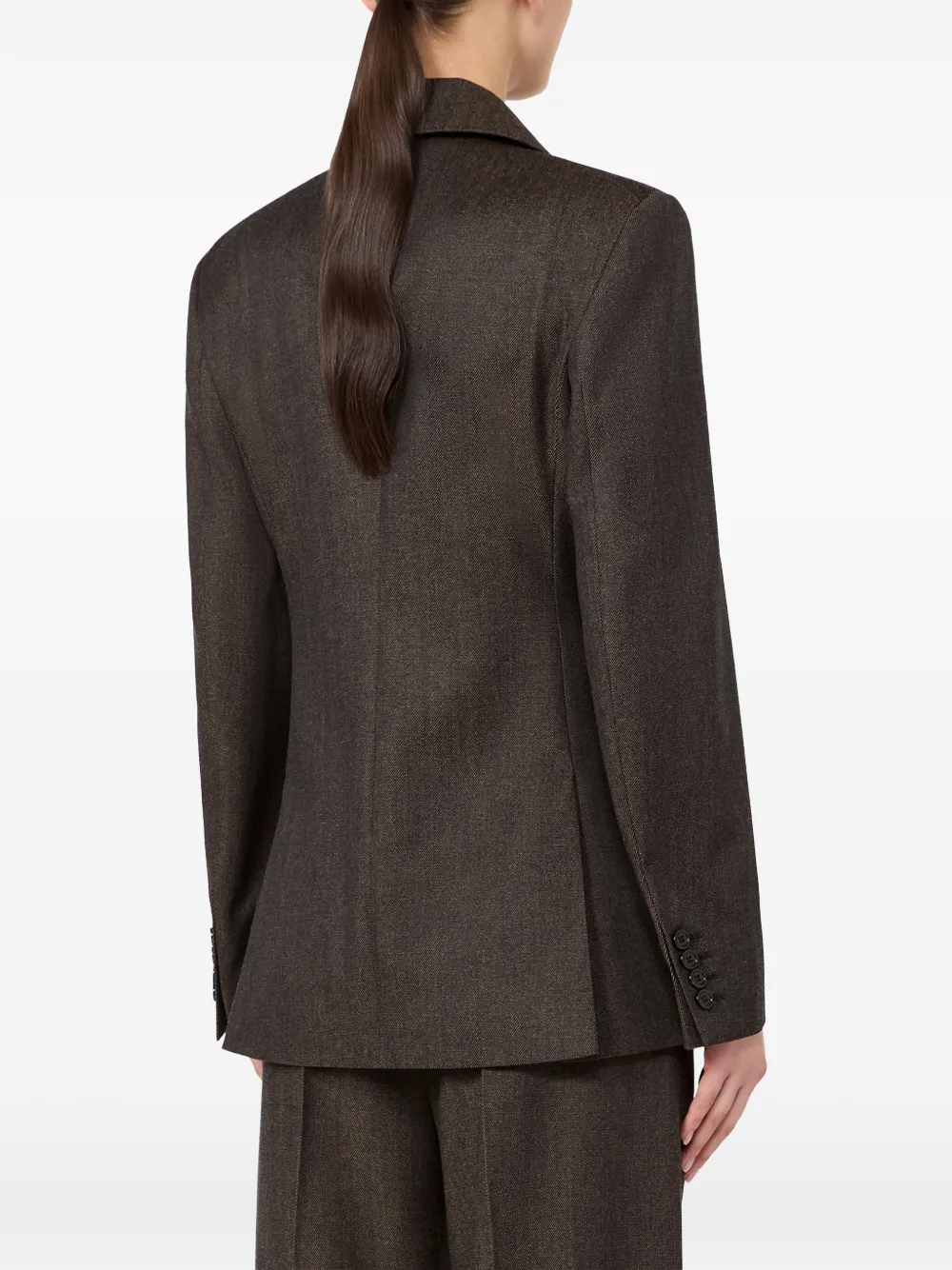 Max Mara Wollen blazer met denim-look Bruin