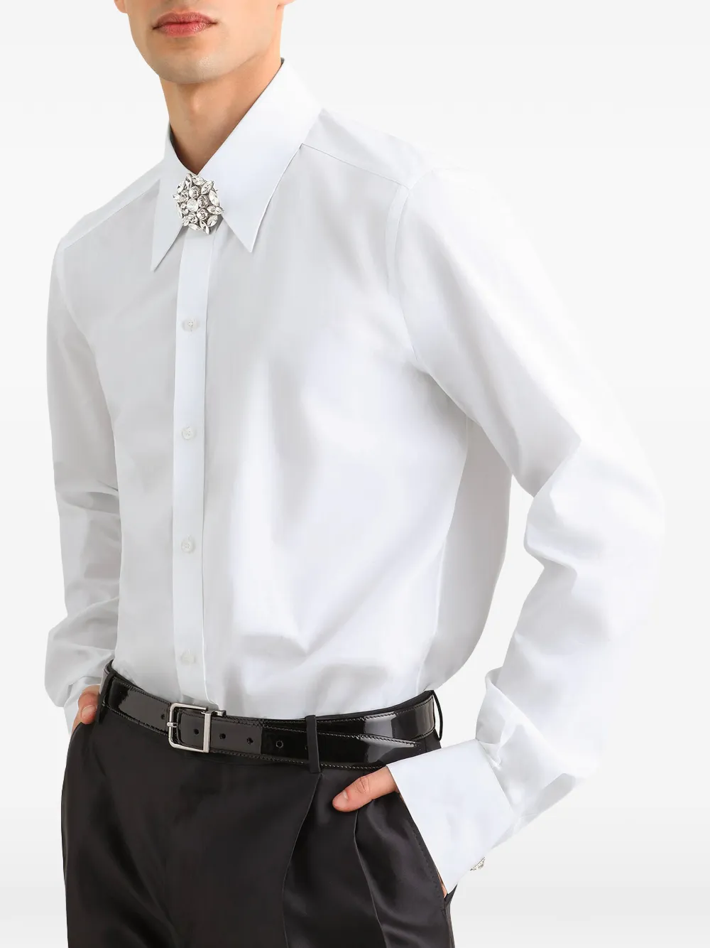 Dolce & Gabbana Overhemd met puntige kraag Wit