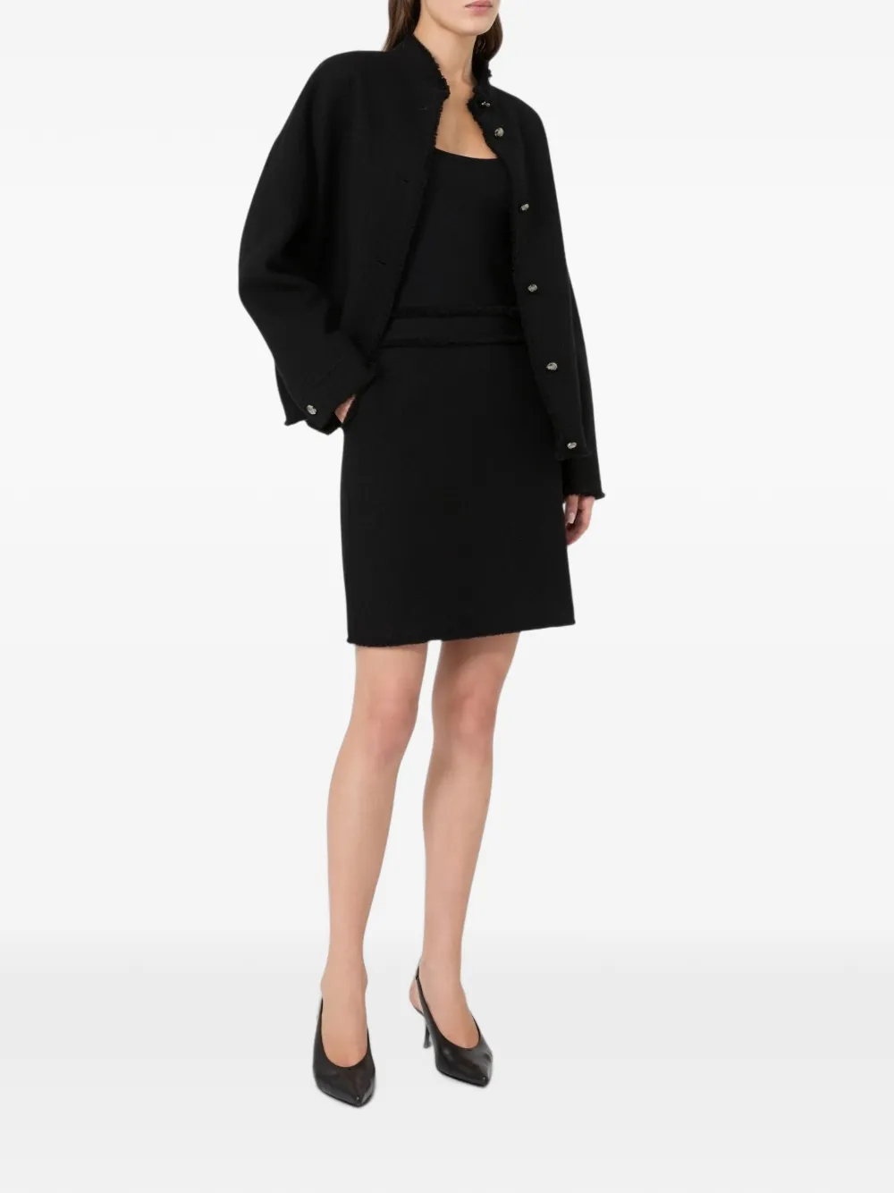 Max Mara double jersey wool bomber jacket black Zwart